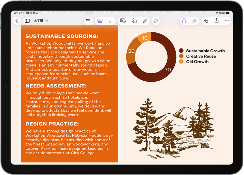 在三張幻燈片上,有文字流環繞一個形狀。