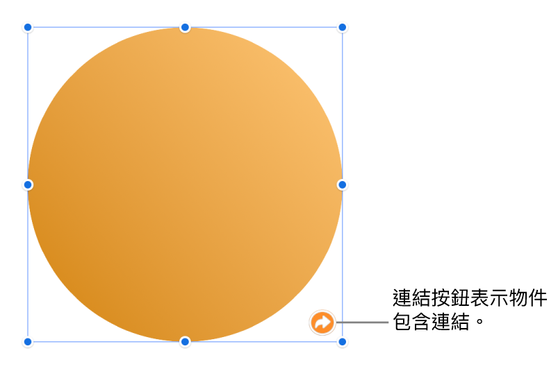 形狀上的連結按鈕。