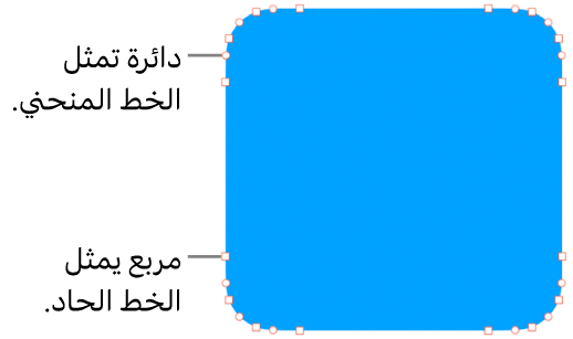 شكل مع نقاط قابلة للتحرير.