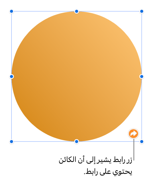 زر رابط يظهر على أحد الأشكال.