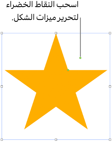 شكل مع مقابض تحديد.