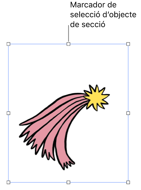 Un objecte amb marcadors de selecció.