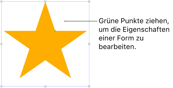 Eine Form mit Auswahlaktivpunkten