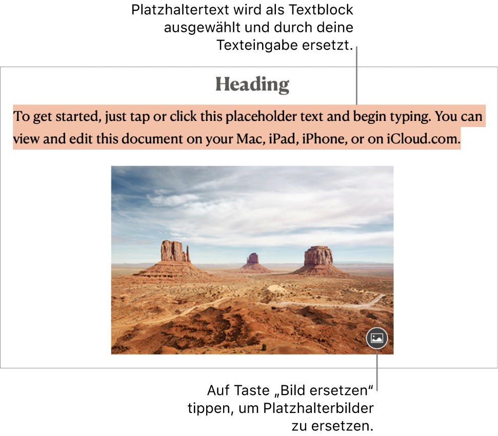 Platzhaltertext und Platzhalterbilder