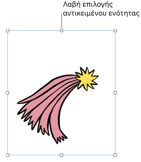 Ένα αντικείμενο με λαβές επιλογής.