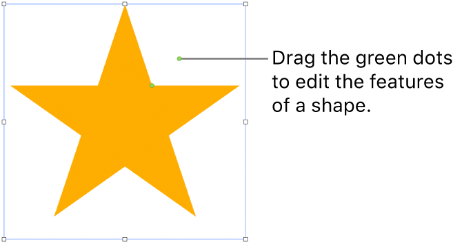 A shape with selection handles.