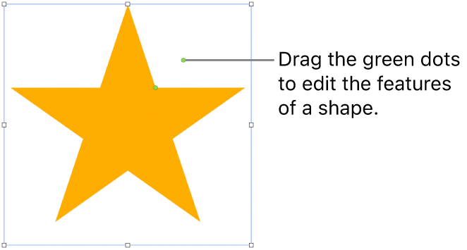 A shape with selection handles.