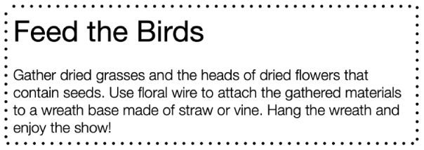 A paragraph with a dotted line border.