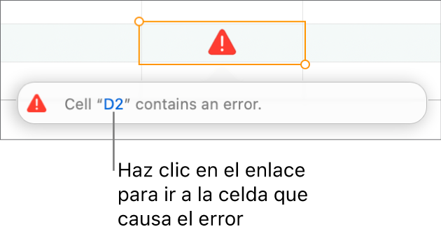 Enlace de error de celda.