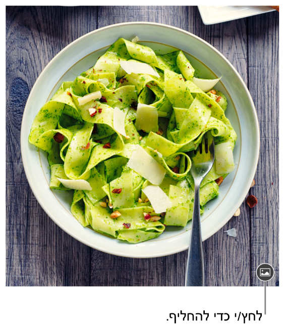 תמונה עם הכפתור ״החלף תמונה״.