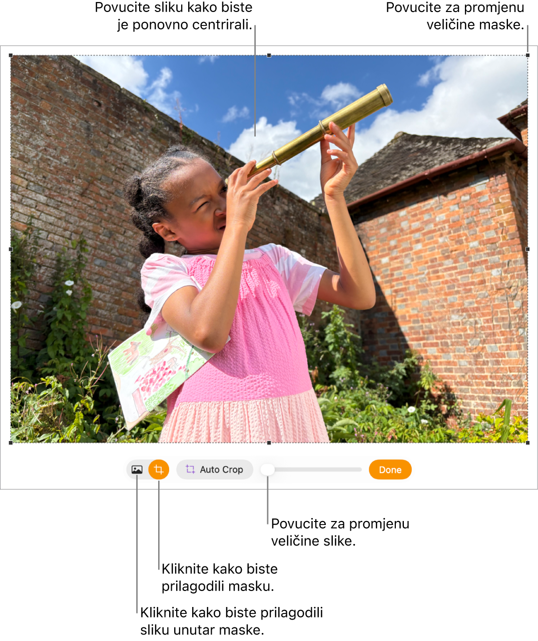 Kontrole maske za sliku.