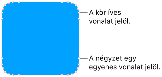Alakzat szerkeszthető pontokkal.