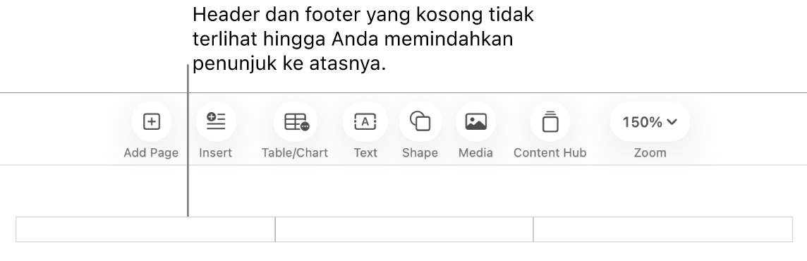 Tiga bidang header di atas judul dokumen.