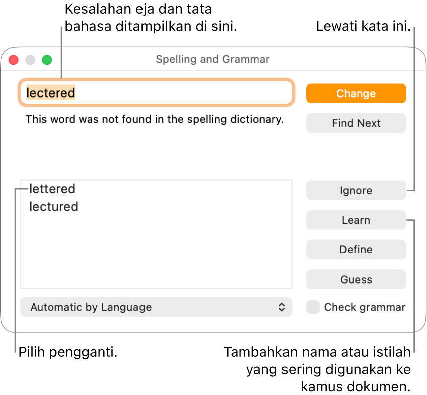 Jendela Ejaan dan Tata Bahasa.