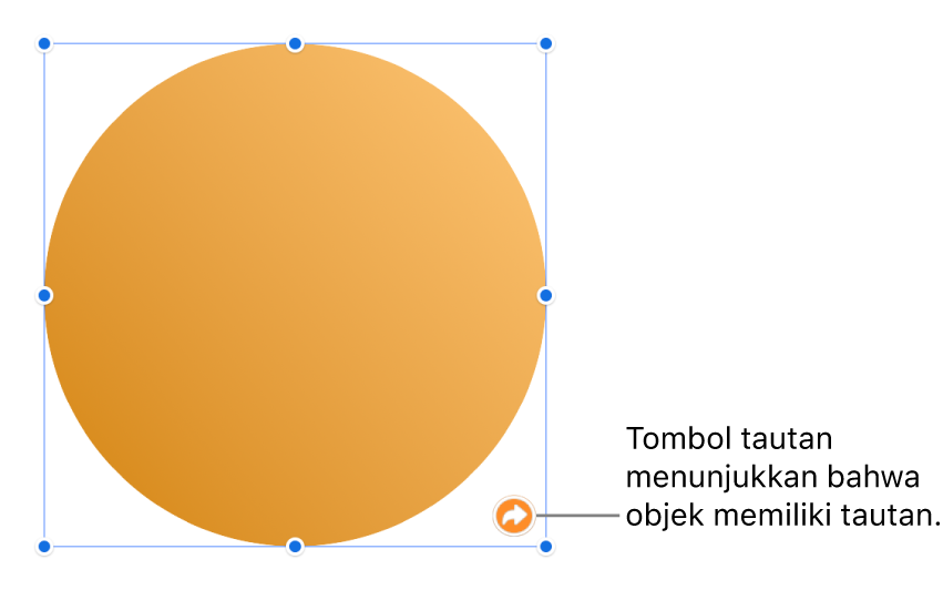 Tombol tautan pada bentuk.