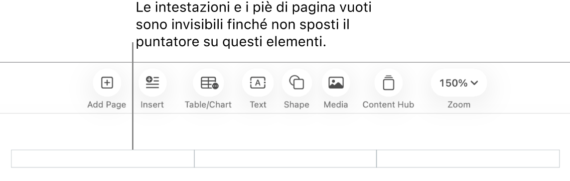 Tre campi di intestazione sopra il titolo di un documento.