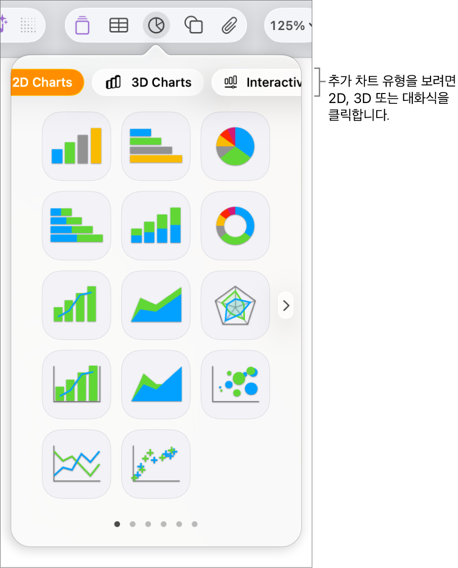 차트 메뉴 추가하기.