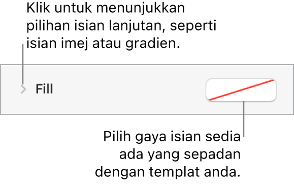 Kawalan untuk memilih warna isian.