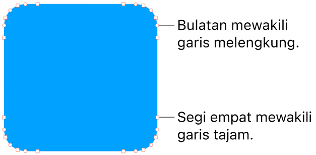 Bentuk dengan titik boleh diedit.