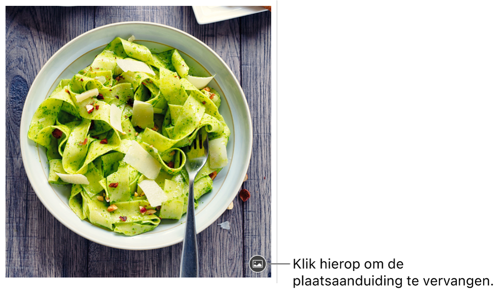 Een afbeelding met de knop 'Vervang afbeelding'.