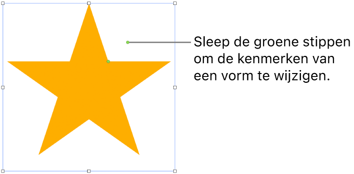 Een object met selectiegrepen.