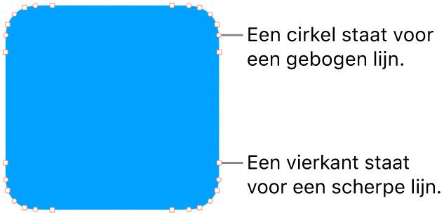 Een vorm met bewerkbare punten.