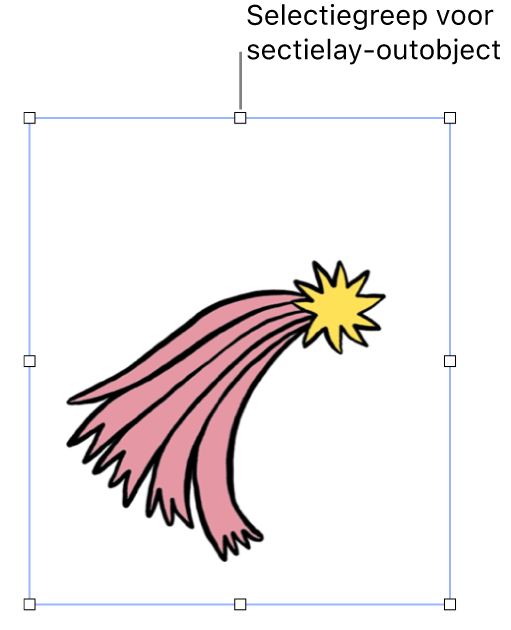 Een object met selectiegrepen.