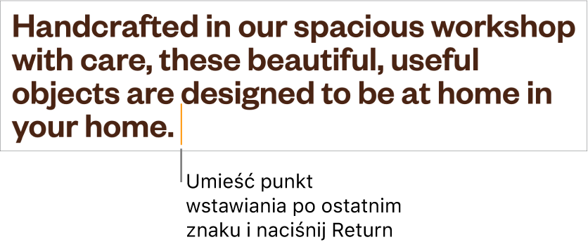 Punkt wstawiania umieszczony po kropce w ostatnim zdaniu akapitu.