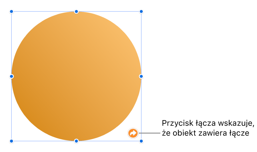 Przycisk łącza na kształcie.