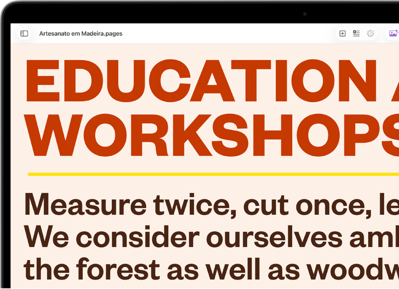 Uma forma com texto ajustado ao seu redor por três lados.