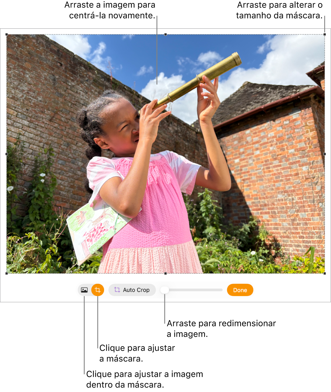 Controlo de máscara sobre uma fotografia.