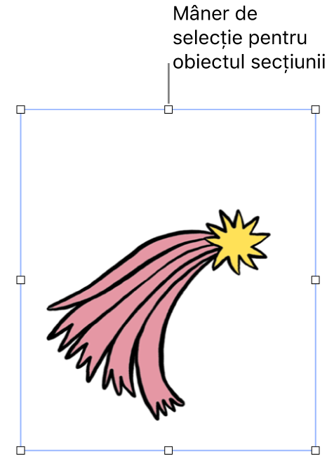 Un obiect cu mânere de selecție.