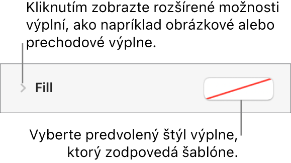 Ovládacie prvky na výber farby výplne.