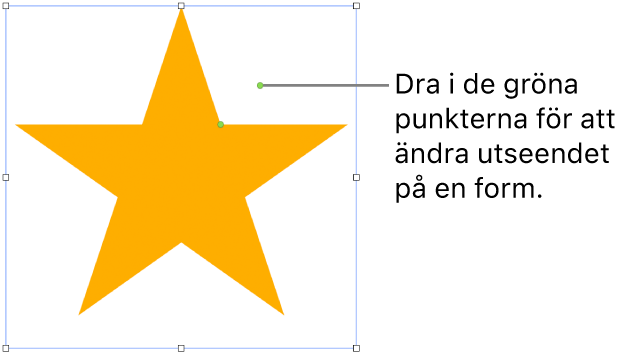 En form med markeringshandtag.
