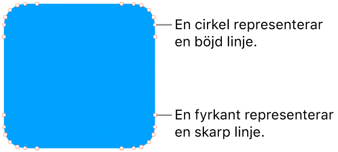 En form med redigerbara punkter.