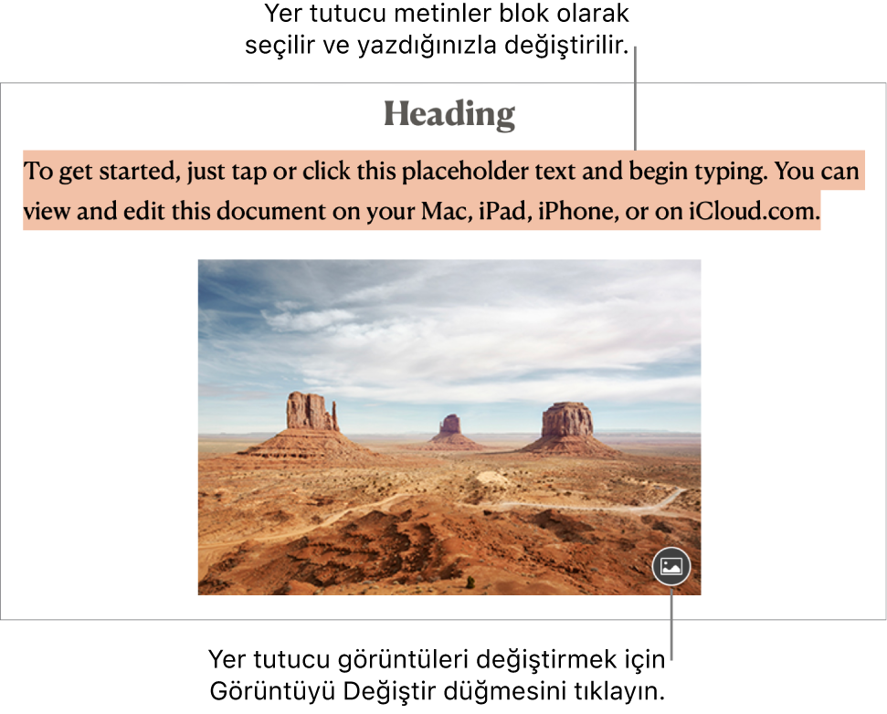 Yer tutucu metinler ve görüntüler.