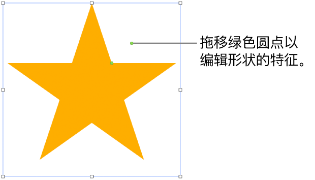 带有选择控制柄的形状。