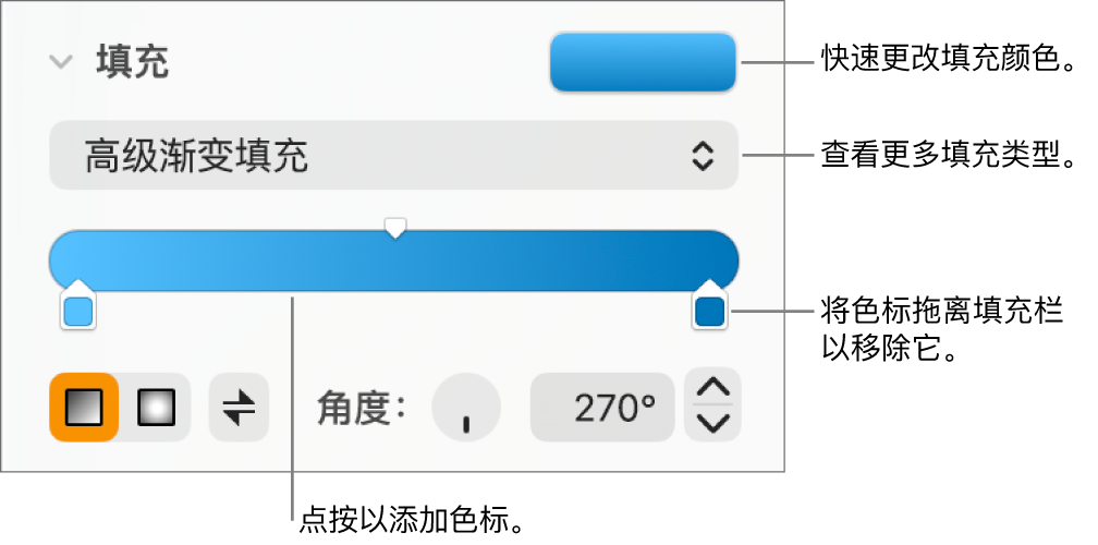 用于使用颜色填充对象的控制。