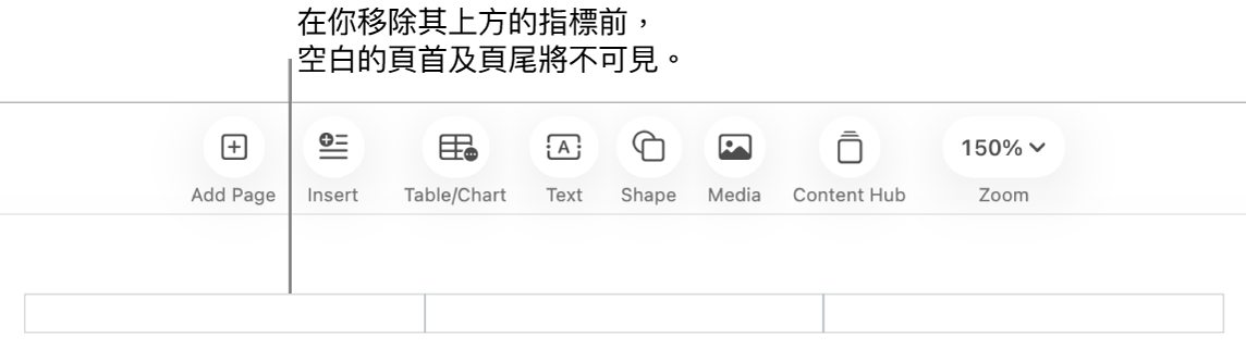 文件標題上的三個頁首欄位。