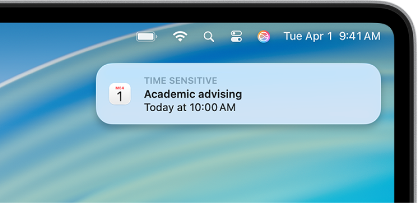 A Calendar alert notification.