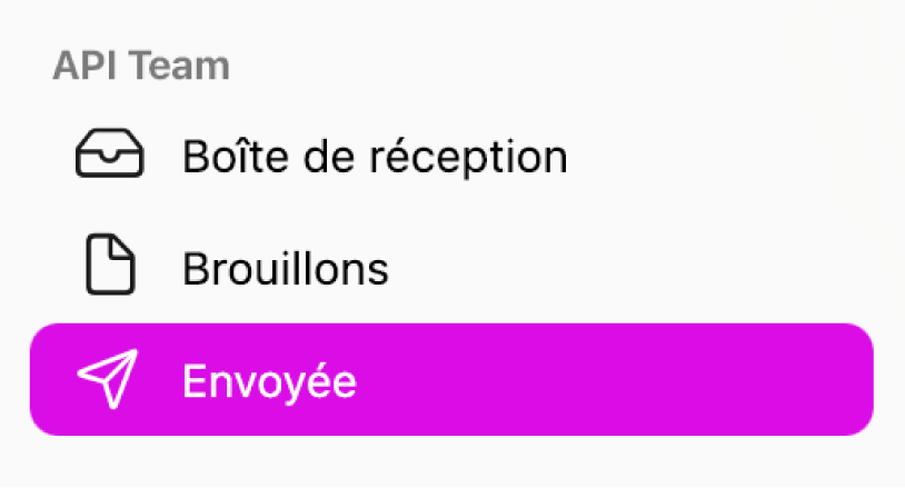 Une boîte aux lettres d’équipe dans Assistant d’évaluation.