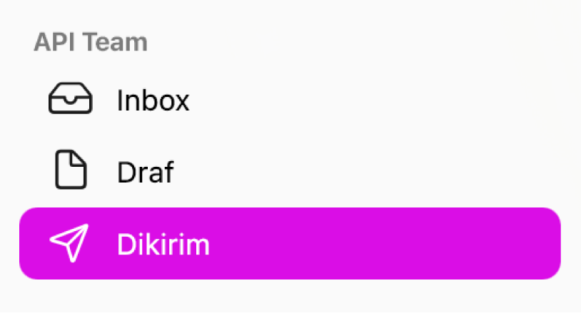 Kotak mail tim di Asisten Umpan Balik.