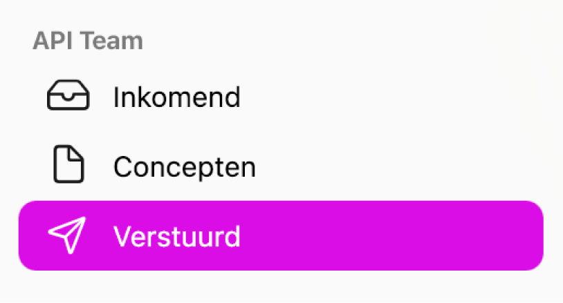 Een teampostbus in Feedbackassistent.