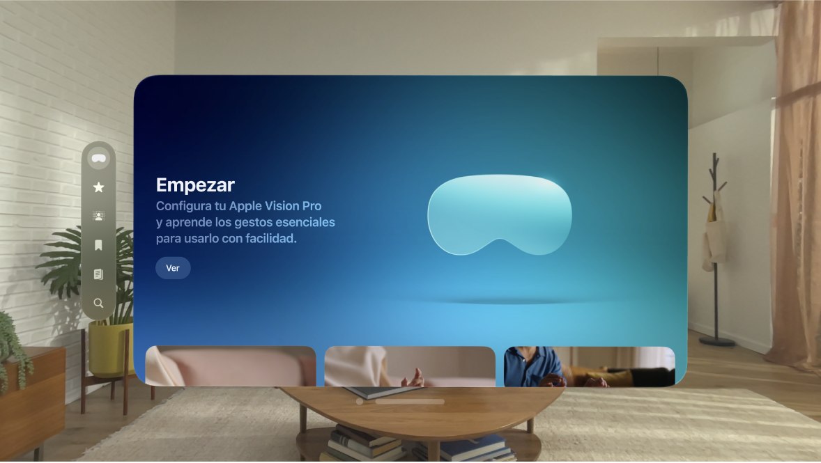 La app Consejos mostrando la colección Empezar con tres consejos visibles en la parte inferior de la ventana.