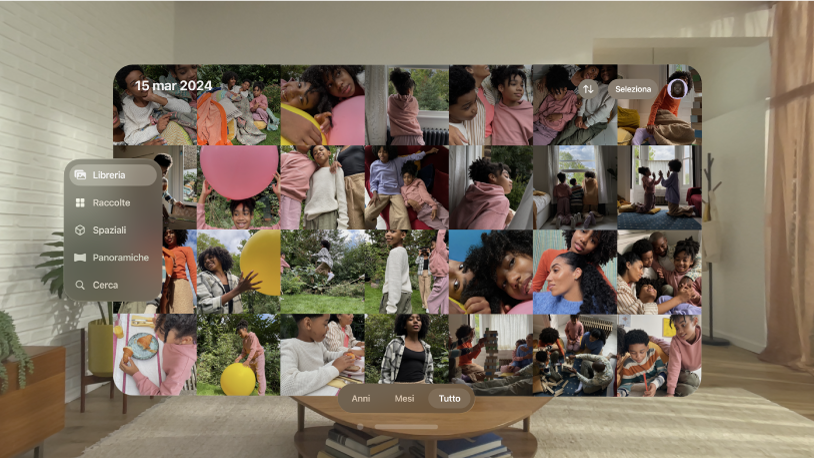 L’app Foto su Apple Vision Pro.