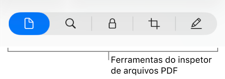Ferramentas do inspetor de PDF.