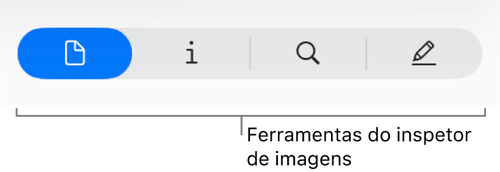 As ferramentas do inspetor de imagens.