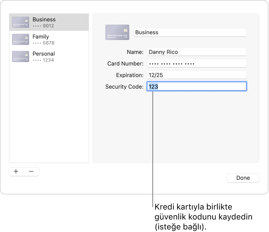 Adın, kart numarasının, son kullanma tarihinin ve güvenlik kodunun girilebileceği alanlarla bir kredi kartı formu.