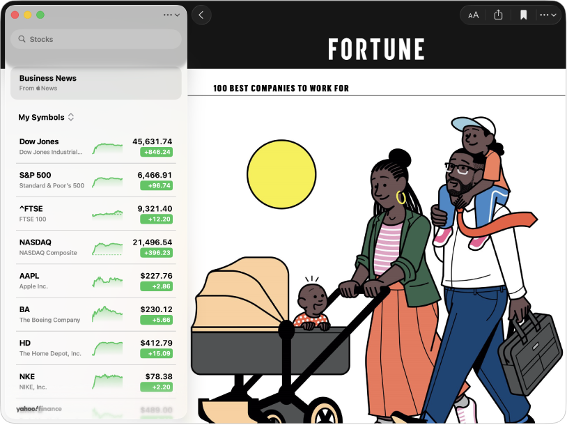 Fenêtre Bourse affichant un article d’actualité économique qui fait la une des journaux.