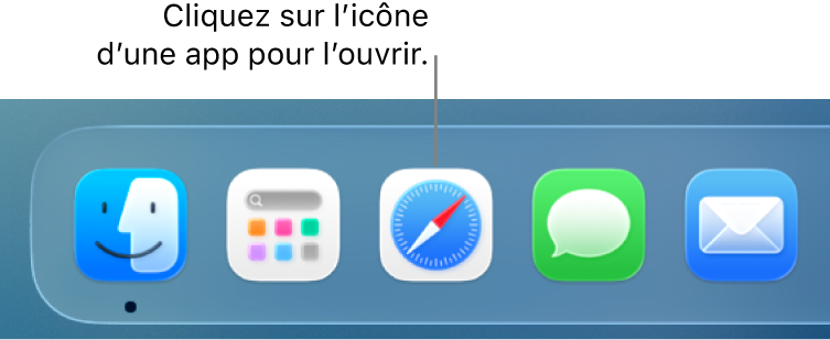 Lʼicône Safari dans le Dock.